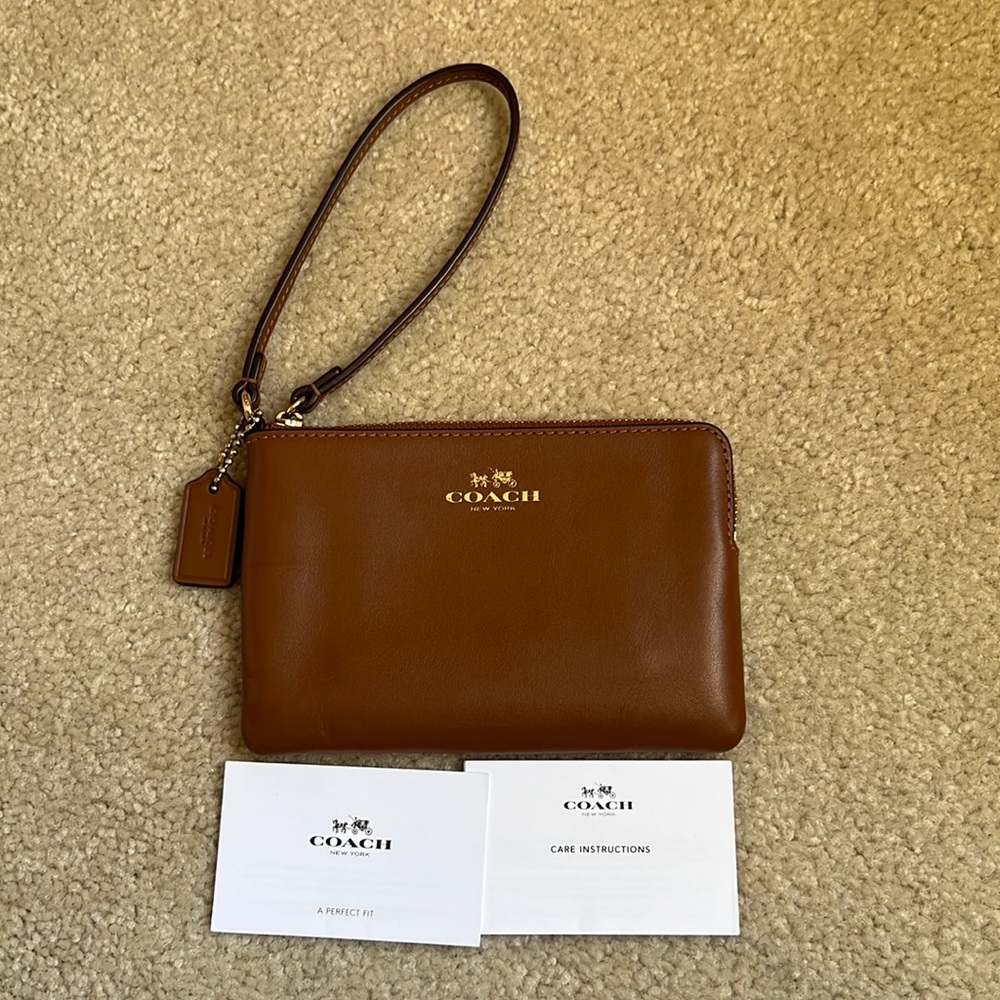 Coach Brown Leather Wristlet